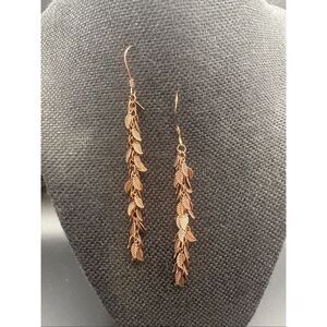 Copper Leaf Earrings, Dangle, 4”, NEW, Handmade, Artisan